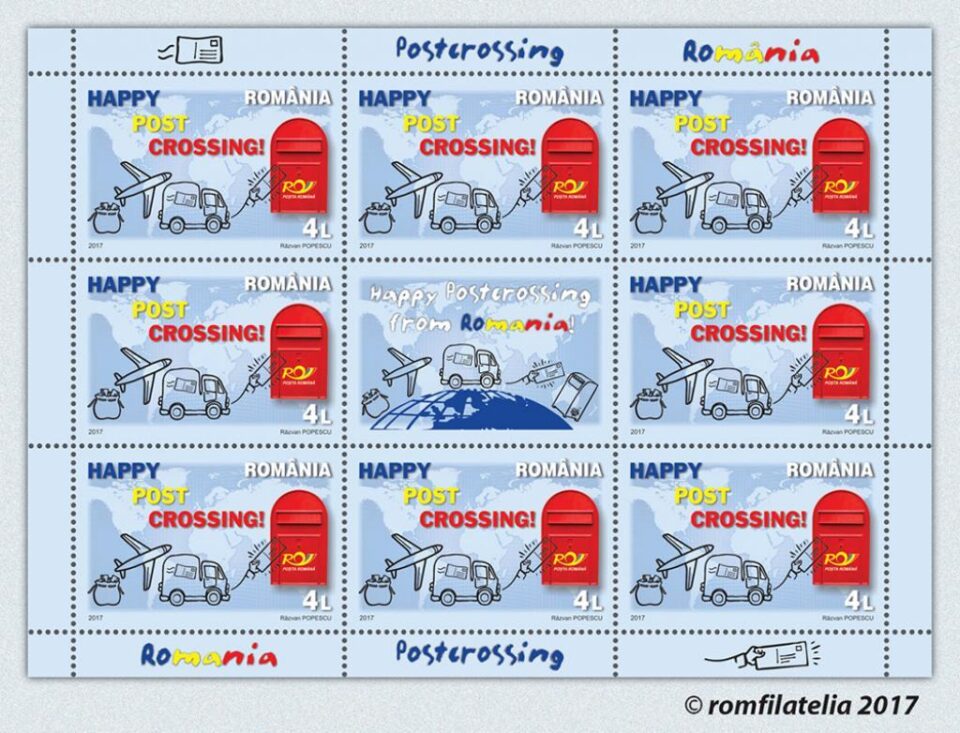 Emisiune de mărci poștale dedicată pasionaților de „Postcrossing”