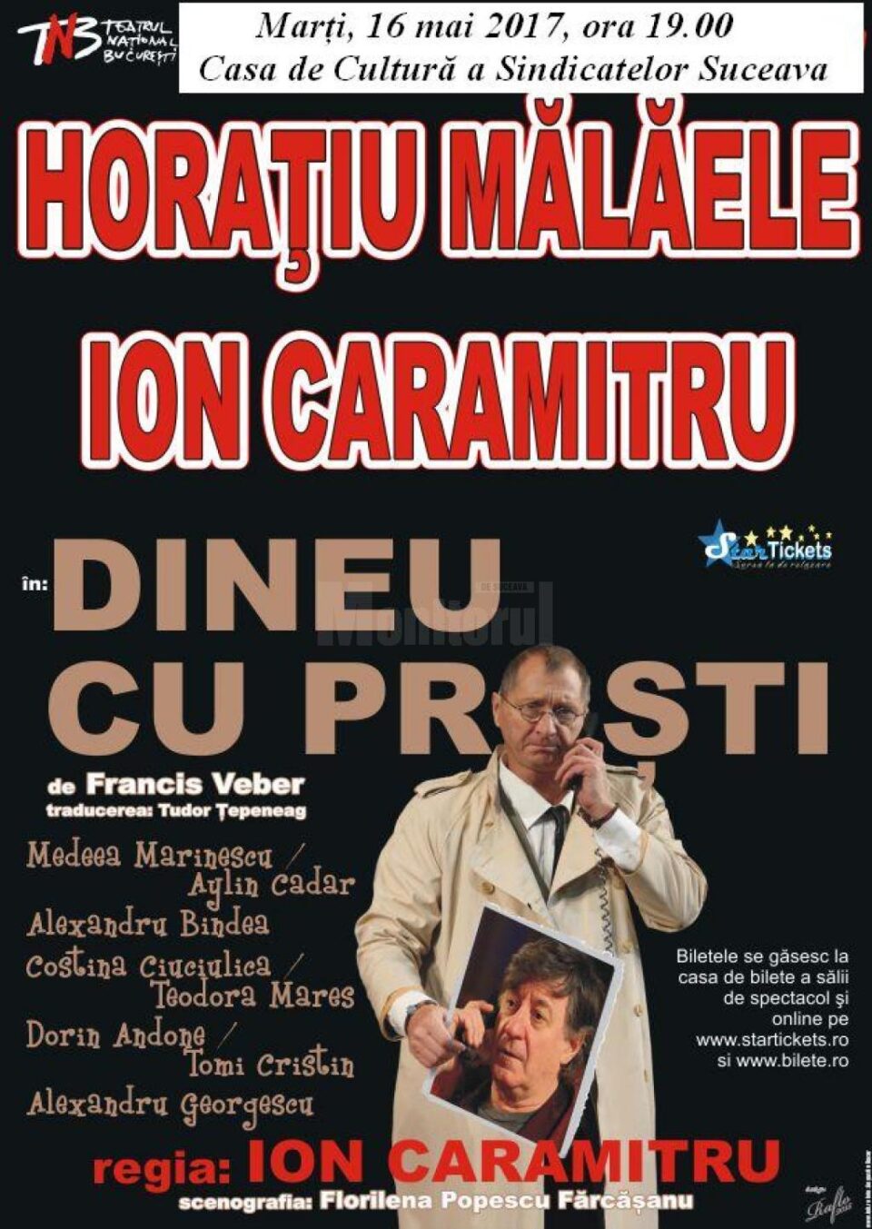 Horațiu Mălăele și Ion Caramitru aduc pe scena suceveană „Dineu cu proști”