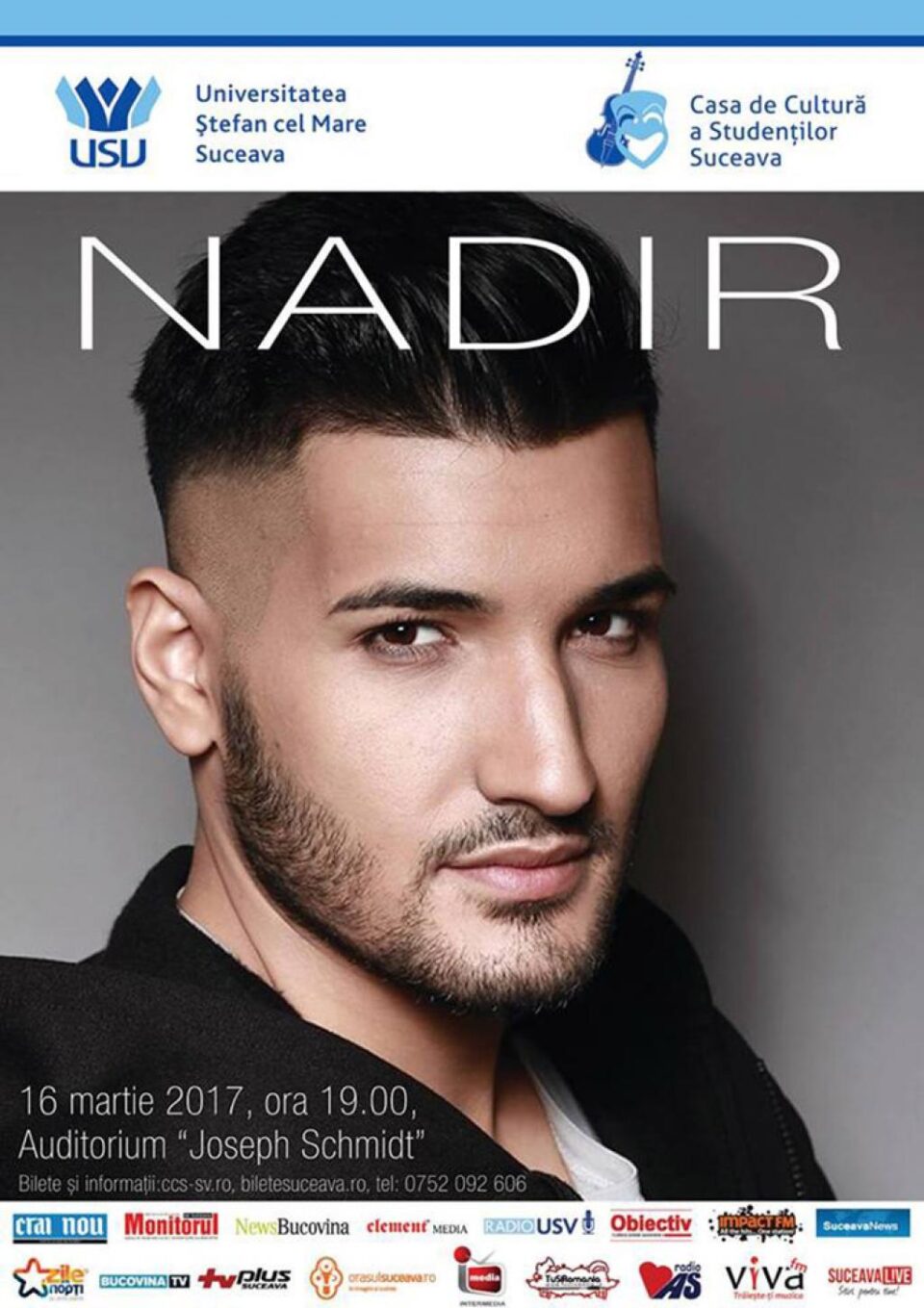 Nadir concertează mâine la Universitatea „Ștefan cel Mare”