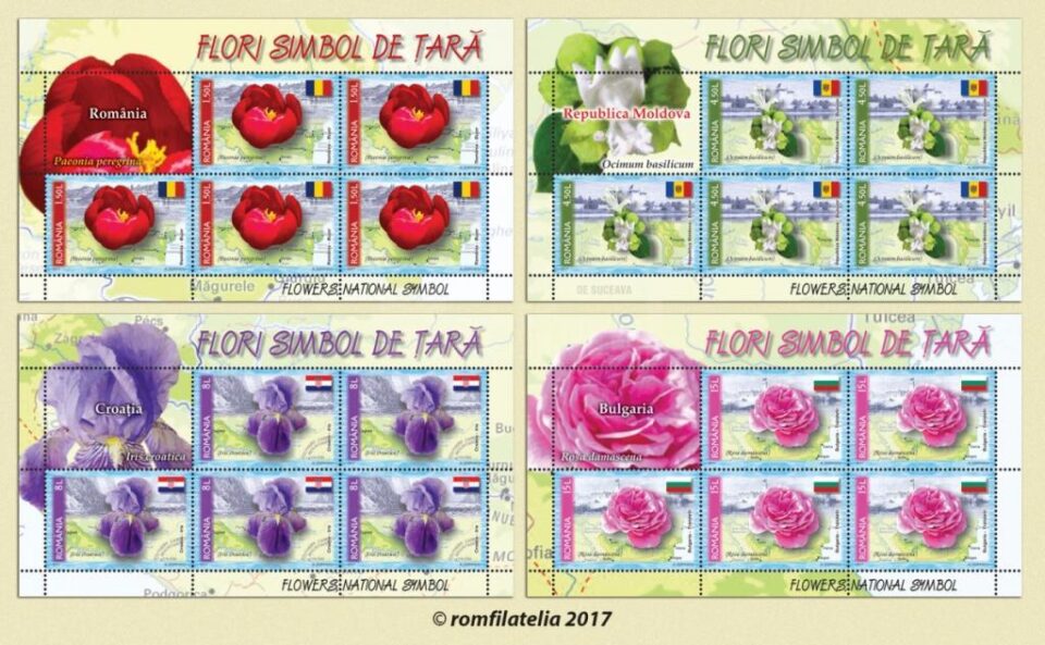 „Flori simbol de țară”, pe timbrele românești
