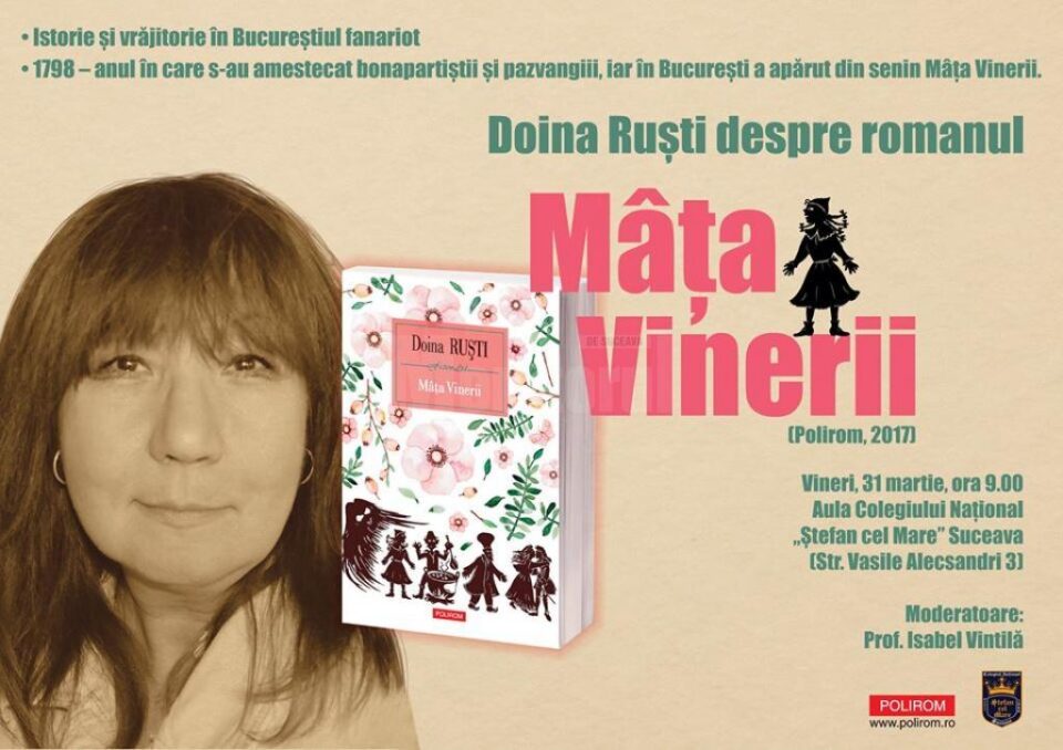 Scriitoarea Doina Ruști, la Colegiul Național „Ștefan cel Mare” Suceava