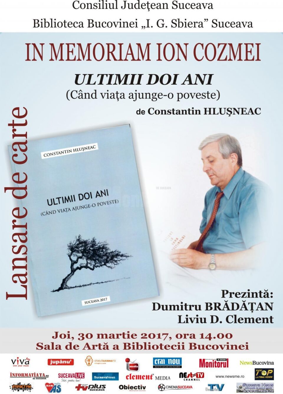 „In memoriam Ion Cozmei”, la Biblioteca Bucovinei