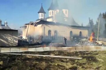 Incendiul la prăznicarul bisericii din Șaru Dornei