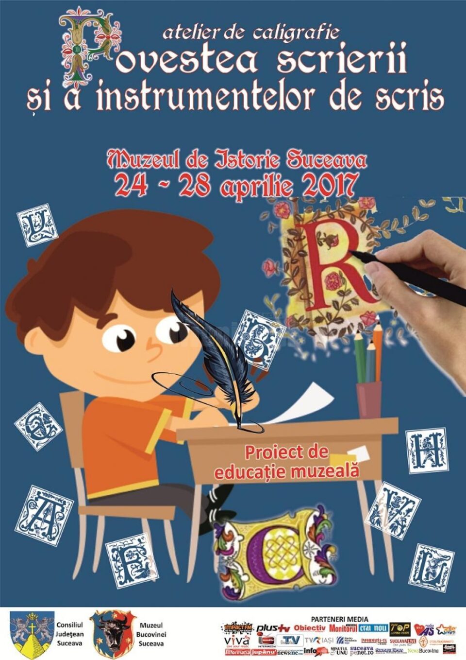 „Povestea scrierii și a instrumentelor de scris” – atelier de caligrafie