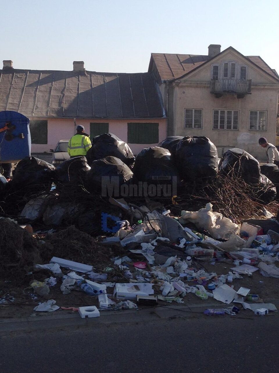 Mormane de gunoi aruncat sub pasarela Ițcani la finele săptămânii