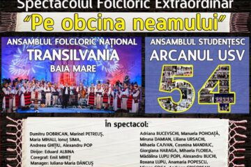 Spectacol folcloric ”Pe obcina neamului”, pe scena Casei de Cultură Suceava