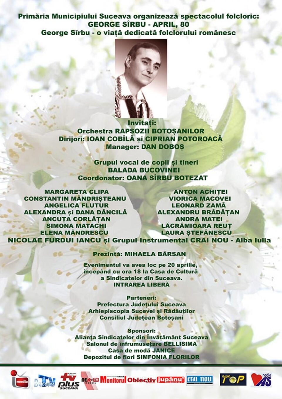 Nicolae Furdui Iancu și „Rapsozii Botoșanilor”, în spectacolul „Maestrul George Sîrbu, o viață dedicată folclorului românesc”