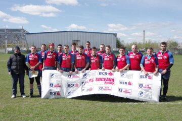 Echipa de rugby în 7 sub 17 ani a Liceului cu Program Sportiv Suceava, antrenor Dumitru Livadariu