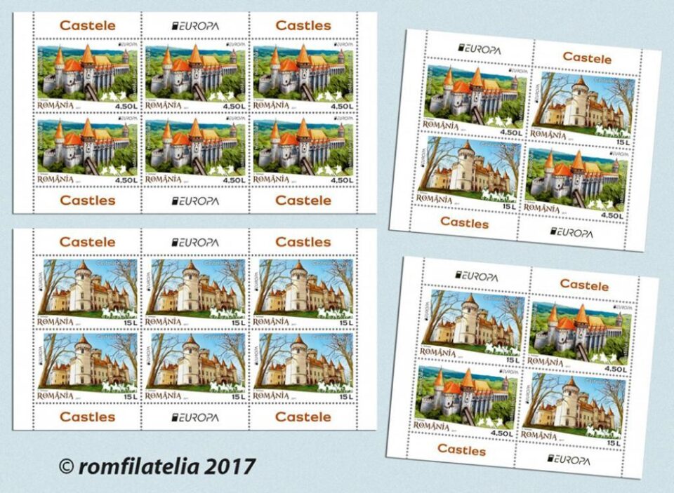 Castelul Huniazilor și Castelul Károlyi, într-o emisiune de mărci poștale românești