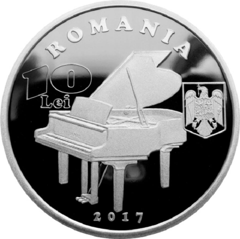 Monedă din argint dedicată împlinirii a 100 de ani de la nașterea lui Dinu Lipatti