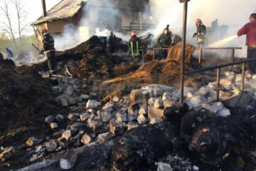Incendiu puternic, în care a fost distrusă o gospodărie și au pierit 23 de bovine