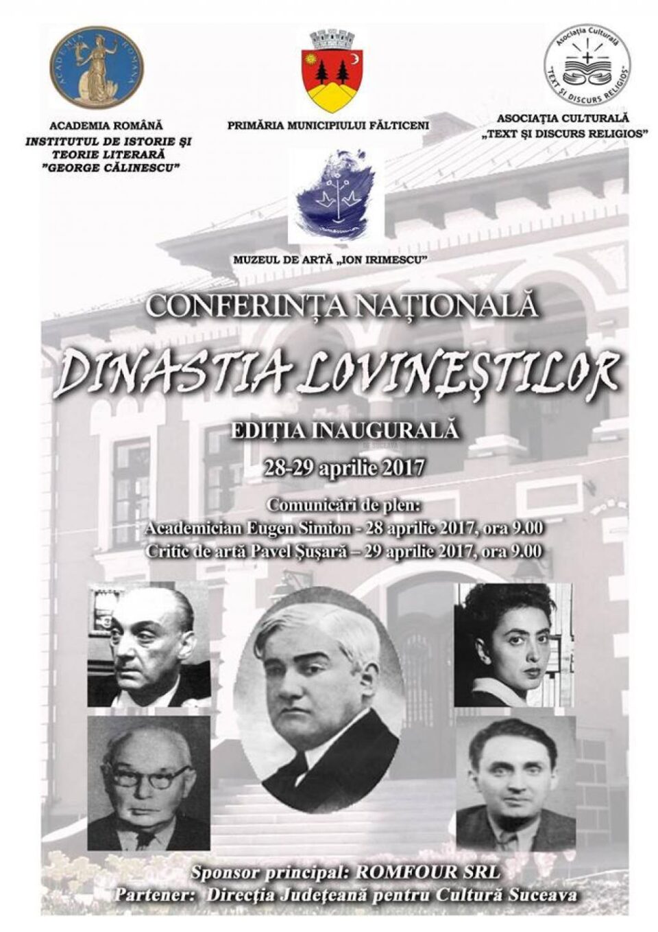 Conferința Națională „Dinastia Lovineștilor”, la Muzeul de Artă „Ion Irimescu”