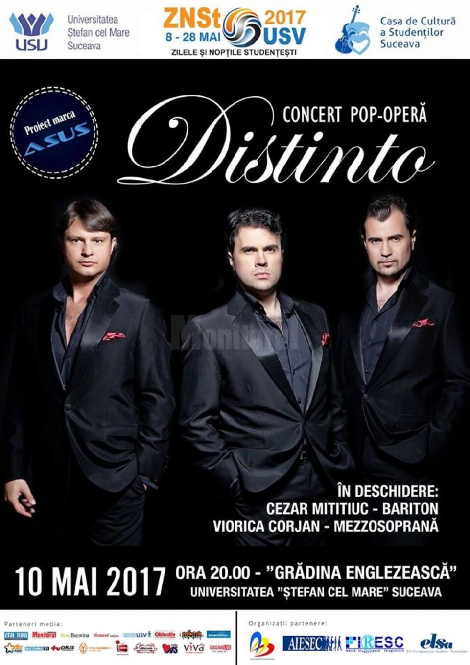 Concert de pop-opera cu trupa Distinto, la Universitatea din Suceava