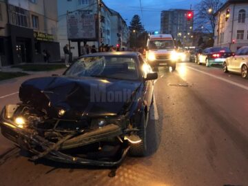 Motociclist rănit grav într-un impact violent cu un BMW, în centrul Sucevei