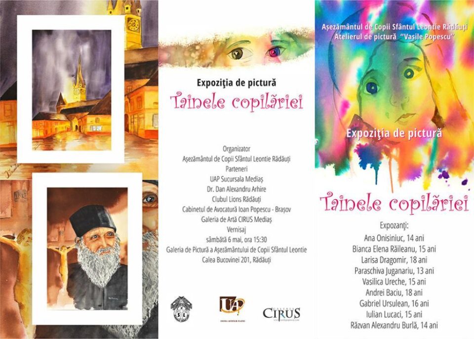 „Tainele copilăriei”, expoziție de pictură la Așezământul de Copii „Sf. Leontie” Rădăuți