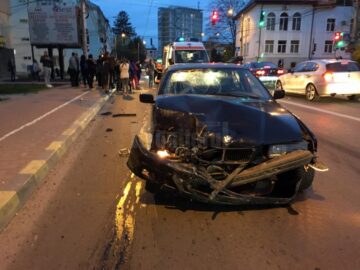 Motociclist rănit grav într-un impact violent cu un BMW, în centrul Sucevei