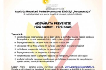 „Adevărata prevenție: Fără conflict - Fără boală”