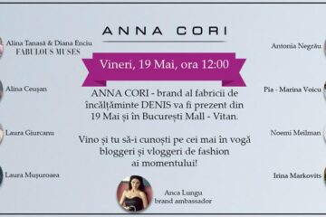 COFFEE MEETING CU ANNA CORI VINERI, 19 MAI 2017 ÎN BUCUREȘTI MALL
