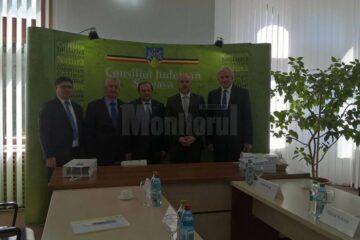 Delegația polonă și oficialitățile sucevene, la întâlnirea oficială de luni