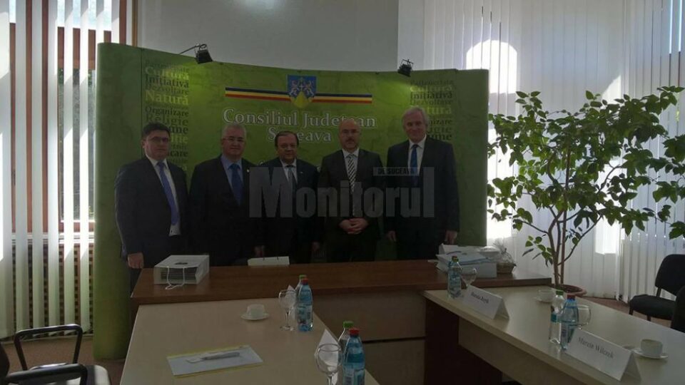 Delegația polonă și oficialitățile sucevene, la întâlnirea oficială de luni