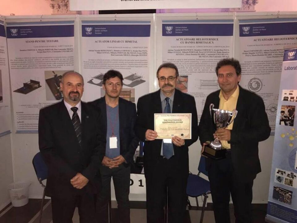 Cupa si Premiul de originalitate acordate de Universitatea Politehnică București pentru invenția „Actuator solar”