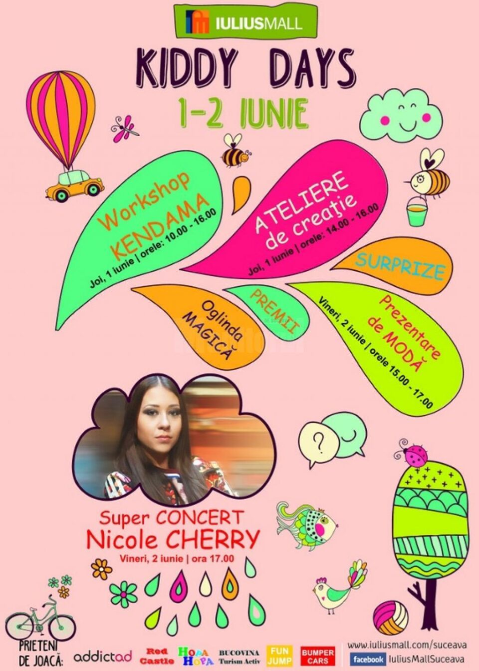 Concert Nicole Cherry, ateliere de creație, workshop kendama, la Iulius Mall