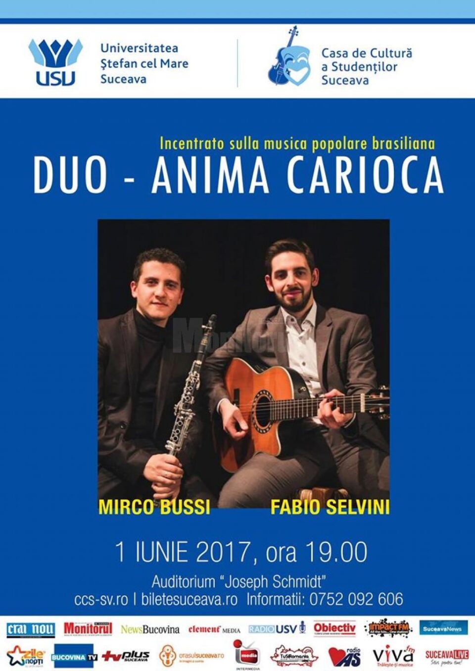 Concert cu muzică populară braziliană, miercuri, la USV