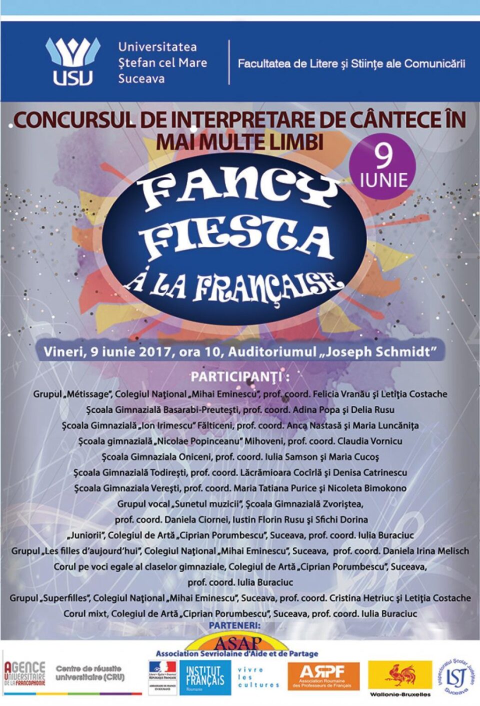 Concurs de interpretare pentru elevi și studenți „Fancy fiesta à la française”, la a VIII-a ediție