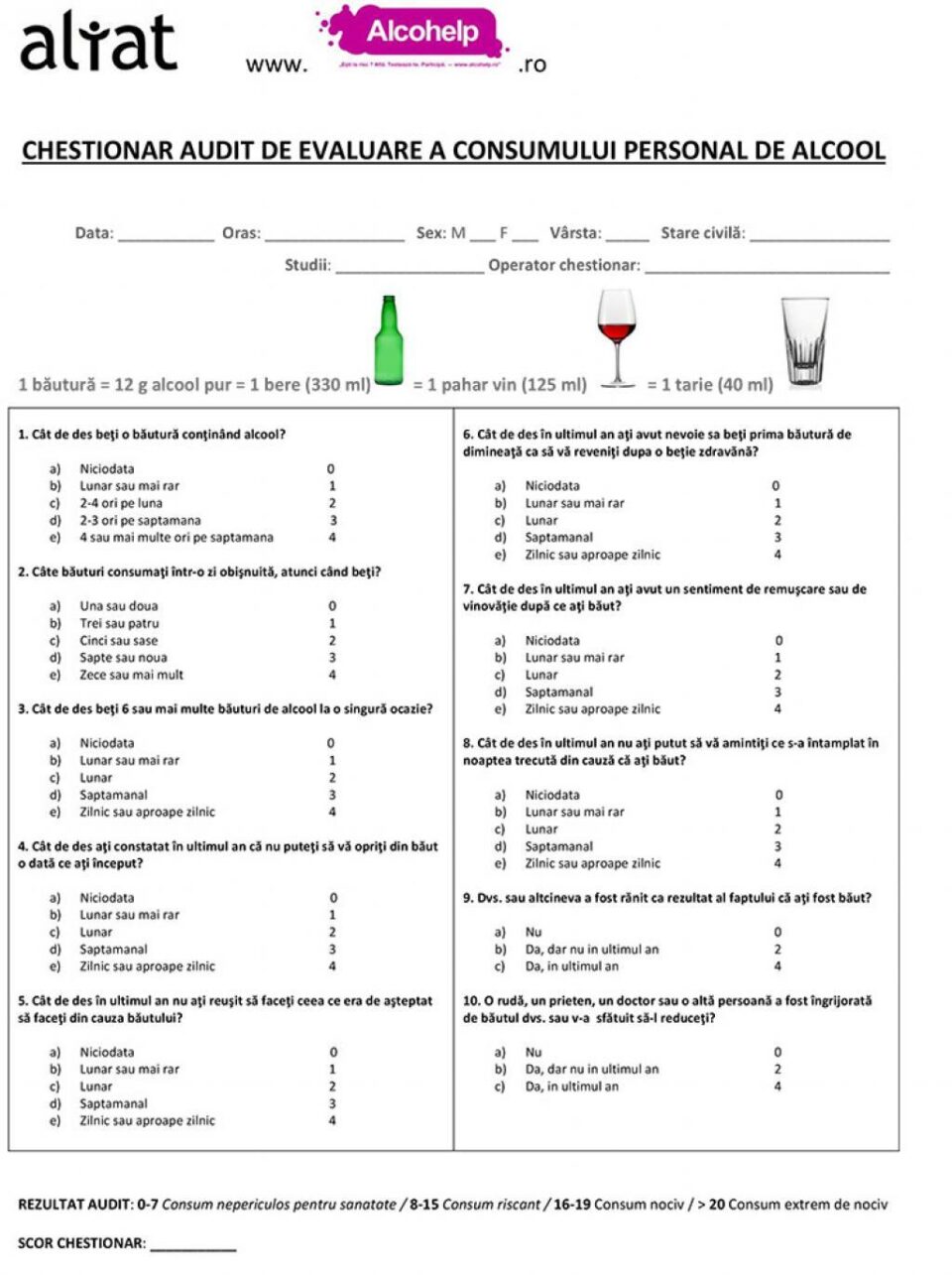 Centru de diagnostic precoce al consumului periculos de alcool, la Spitalul de Urgență Suceava