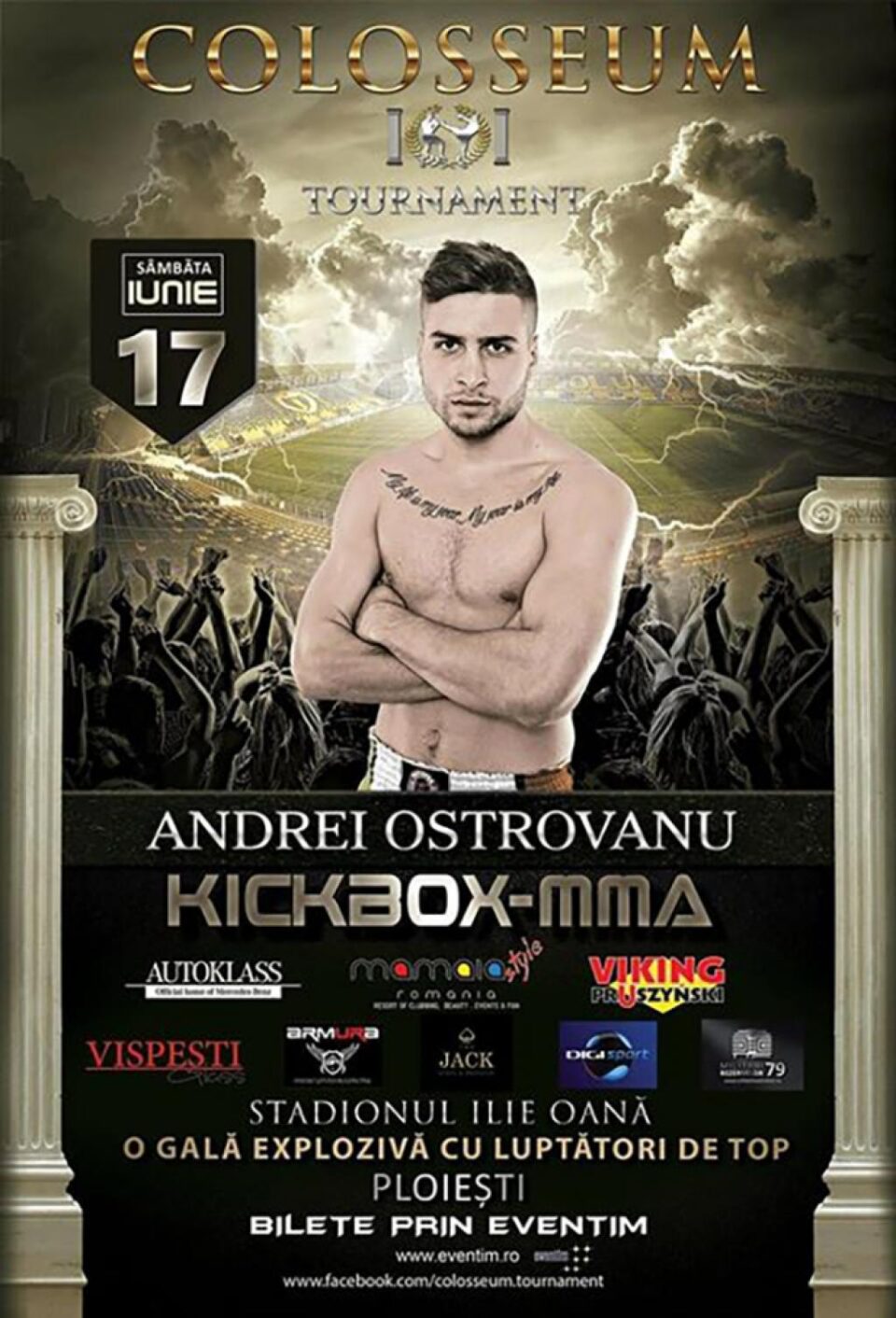 Suceveanul Andrei Ostrovanu luptă din nou în România, la gala Colosseum de la Ploiești