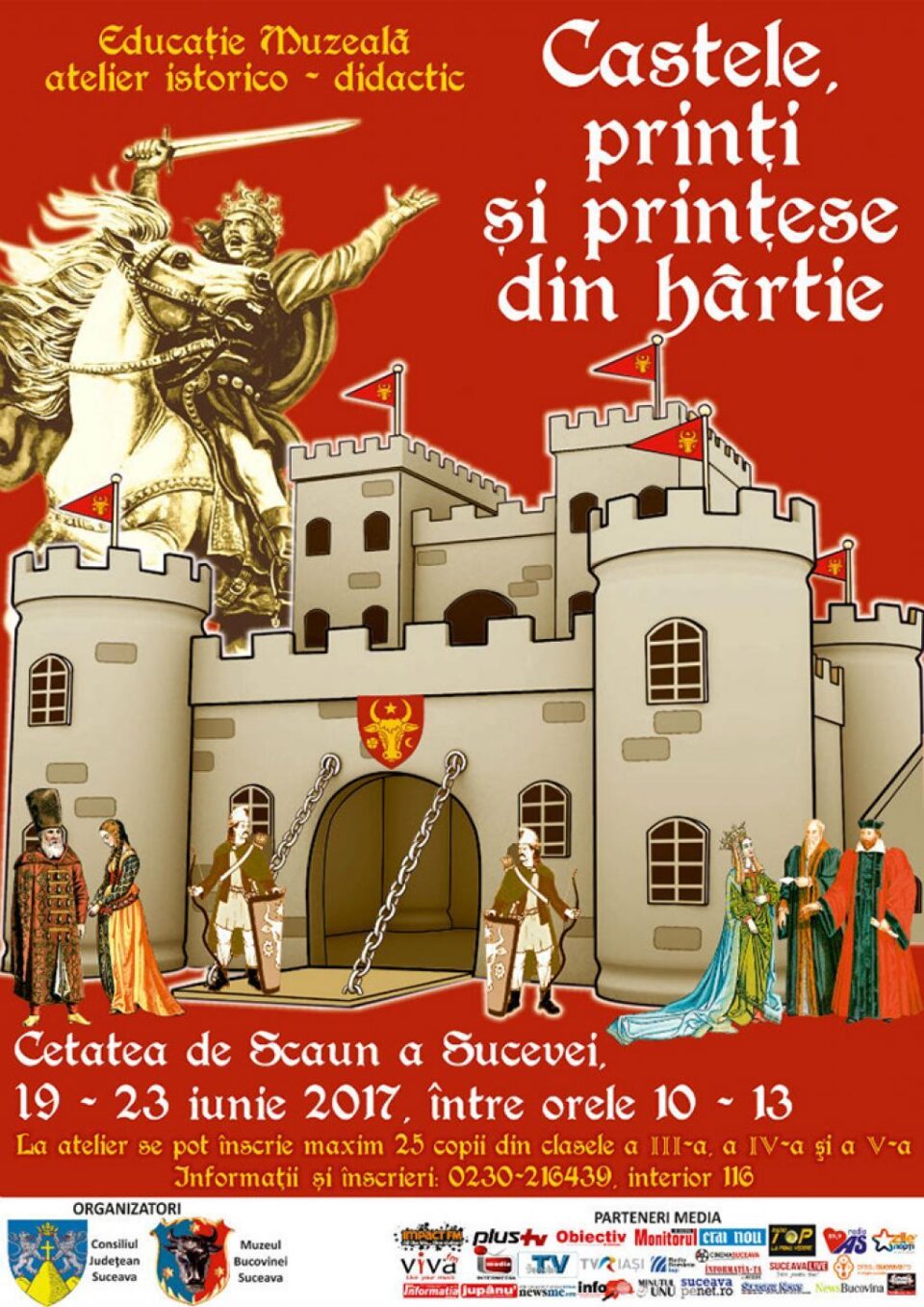 „Castele, prinți și prințese de hârtie”, atelier istorico-didactic la Cetatea de Scaun a Sucevei