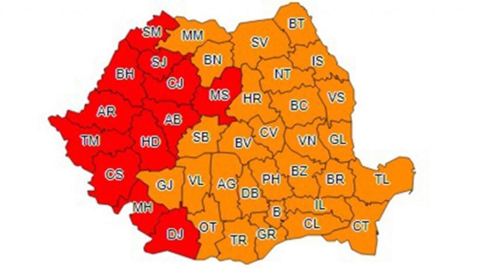 Cod roșu și portocaliu de caniculă în România