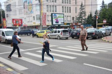 Control politie la trecerile de pietoni