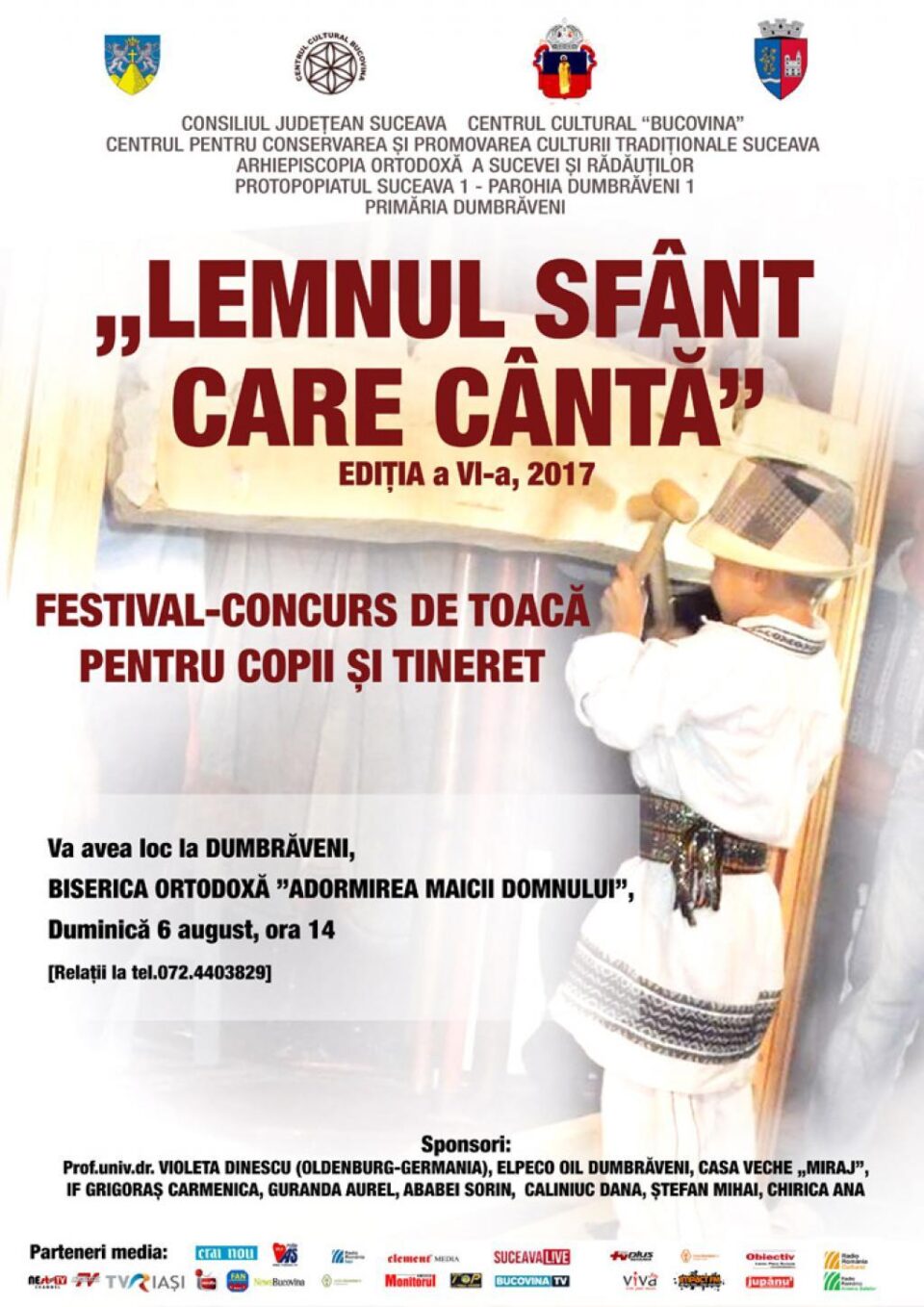 Festivalul-concurs de toacă pentru copii și tineret „Răsună toaca-n cer” - Ediția a VII-a