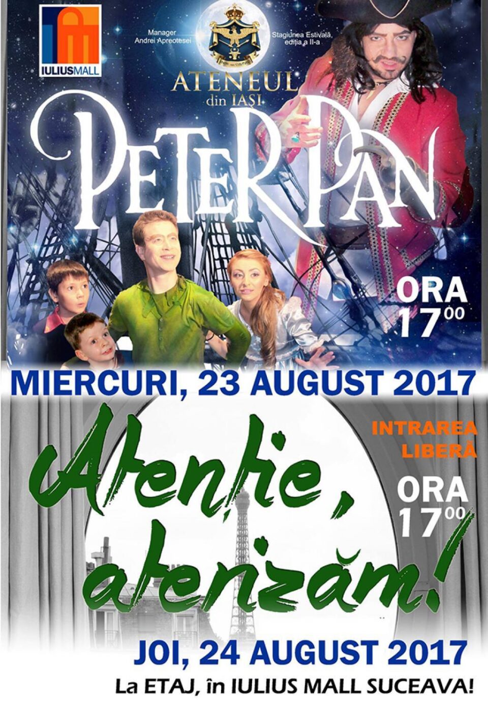Ateneul din Iași vine la Suceava și Fălticeni cu două spectacole pentru copii