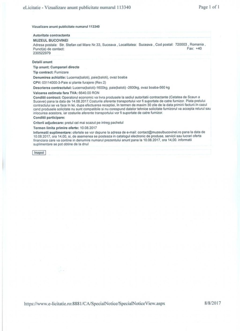 Paiele, lucerna și ovăzul pentru caii de la Festivalul Medieval, cumpărate, pe SEAP, de la Baia Mare