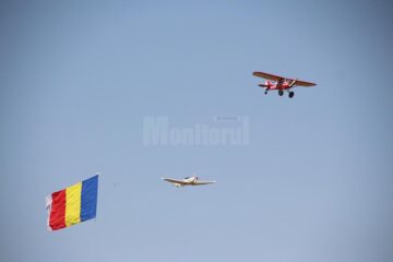 Daniel Mitric a purtat Drapelul Național deasupra publicului