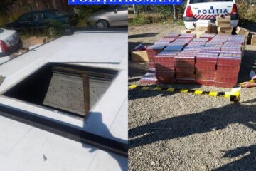 Compartimentul disimulat, țigările și cutiile de cu încălțăminte