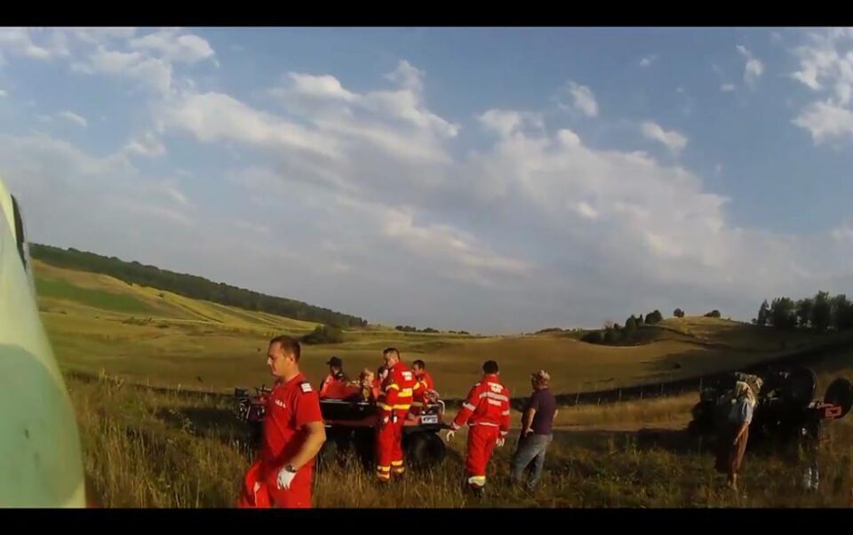 Autoșenilata ISU a transportat victima până la ambulanță