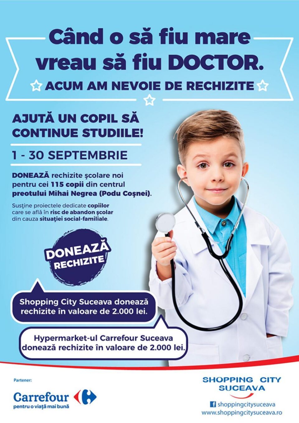 Când voi fi mare vreau să fiu DOCTOR, acum am nevoie de RECHIZITE!
