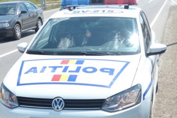 Un echipaj al Poliției s-a deplasat la fața locului, în urma sesizării pietonului