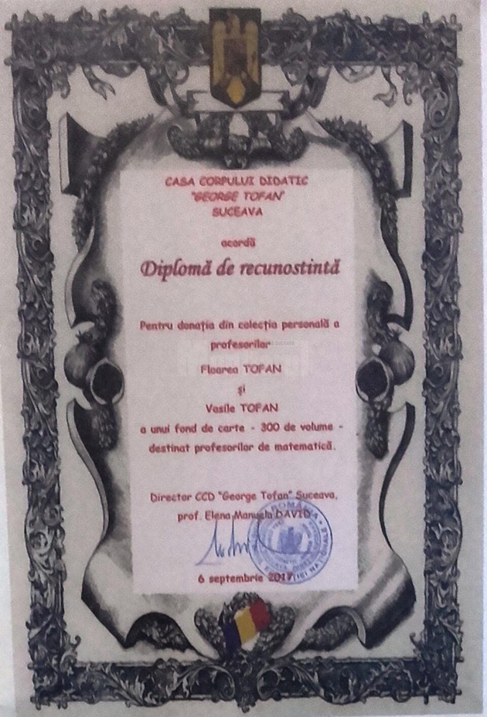 Sute de culegeri din biblioteca regretatului profesor de matematică Vasile Tofan, donate Casei Corpului Didactic