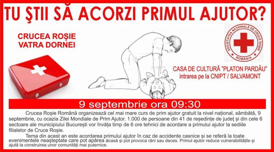 Curs gratuit de prim ajutor organizat la Vatra Dornei