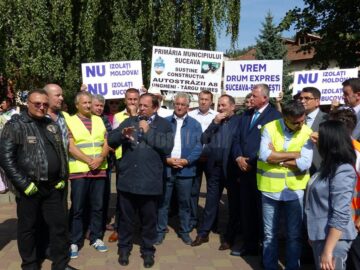 Sucevenii au susținut protestul pentru construcția autostrăzii Ungheni - Iași - Târgu Mureș
