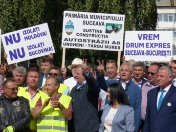 Sucevenii au susținut protestul pentru construcția autostrăzii Ungheni - Iași - Târgu Mureș
