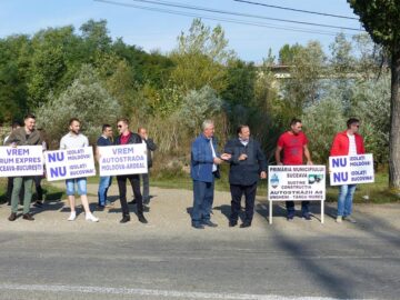 Sucevenii au îngroșat rândul protestatarilor care au solicitat construcția autostrăzii Ungheni - Iași - Târgu Mureș