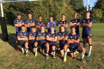Humoreanul Marius Ferariu (al 5-lea rândul de sus de la stânga spre dreapta) a ocupat locul 8 cu naționala la europeanul de rugby în 7 juniori under 18