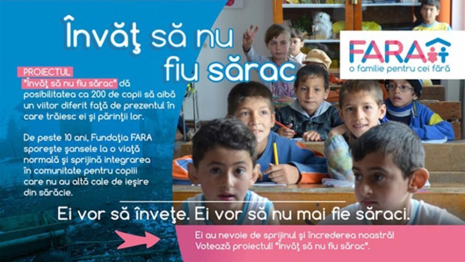 Proiectul „Învăț să nu fiu sărac”, inițiat de FARA, pentru a sprijini 200 de copii săraci să meargă la școală Proiectul „Învăț să nu fiu sărac”, inițiat de FARA, pentru a sprijini 200 de copii săraci să meargă la școală