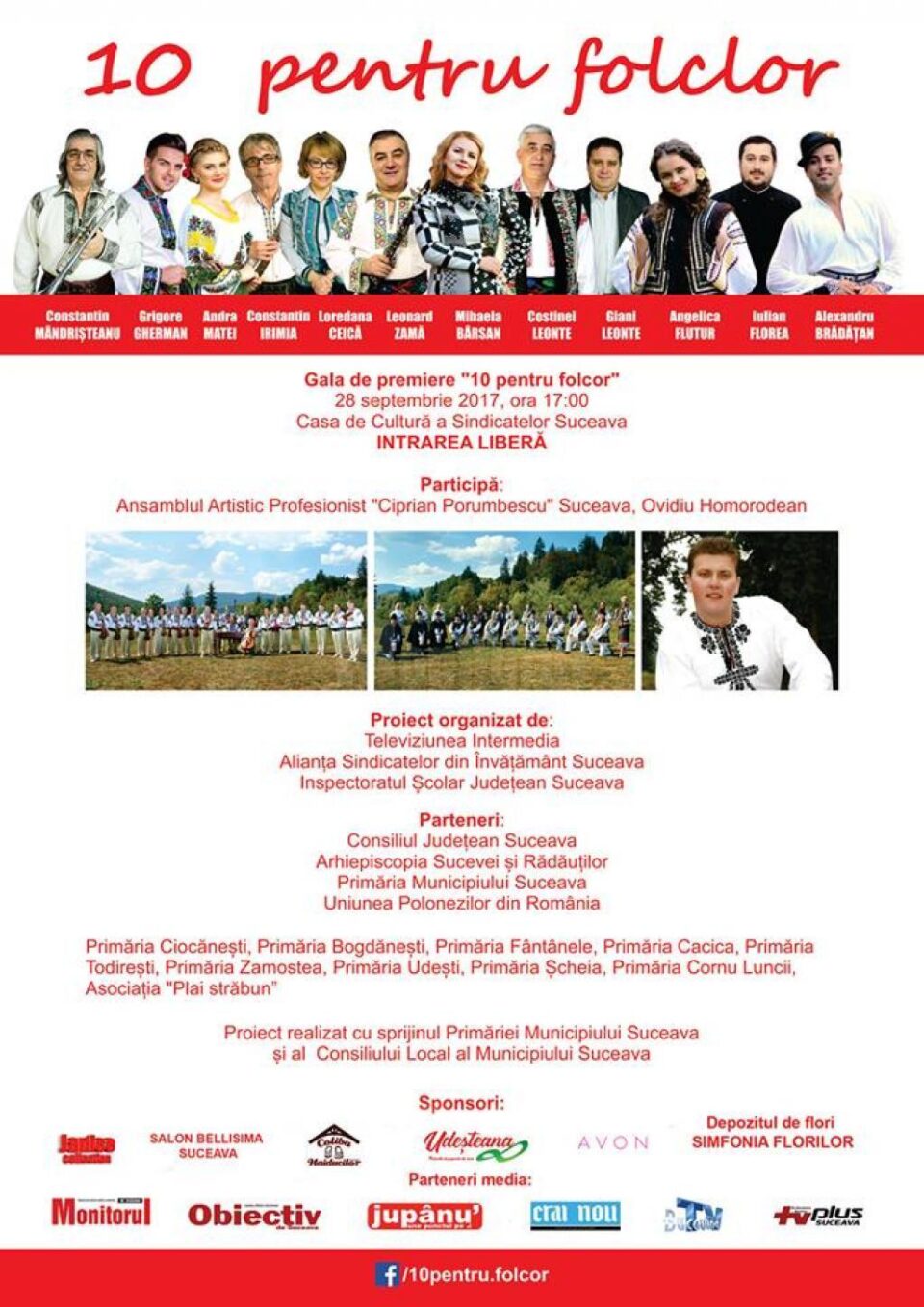 Gala de premiere „10 pentru folclor", pe scena Casei de Cultură a Sindicatelor Suceava