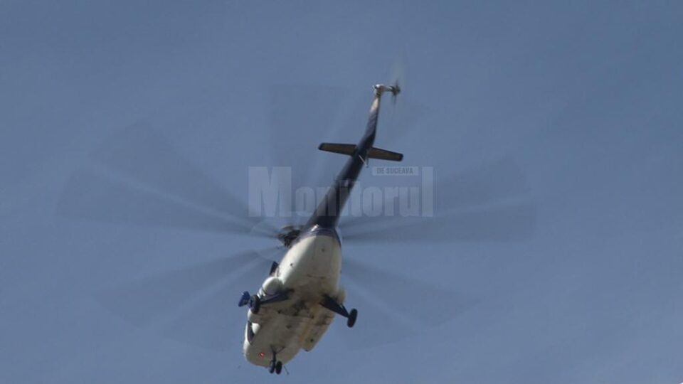 Un elicopter de la Unitatea Specială de Aviație Iași a efectuat ieri o misiune de recunoaștere în zona spitalului